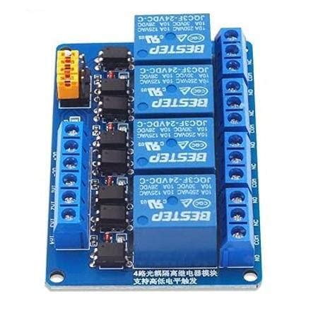 BESTEP 4 Channels 12V Relay Module High And Low Triggering - Blue Plate ...