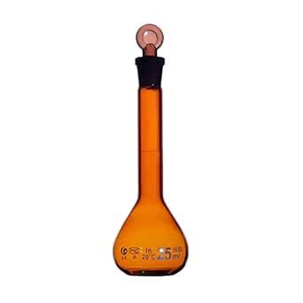 Volumetric Flask with Grinding Stopper, Amber, Class A, Capacity 25ml ...