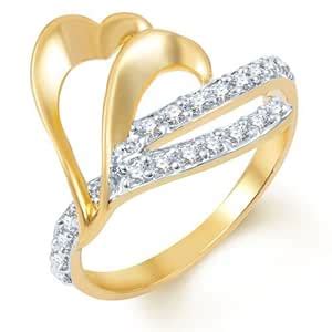 Sukkhi Gleaming Gold and Rhodium Plated CZ Ring for Women : Amazon.in ...