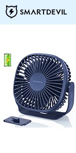 SMARTDEVIL USB Desk Fan, Small Portable Table Fan with Strong Wind ...