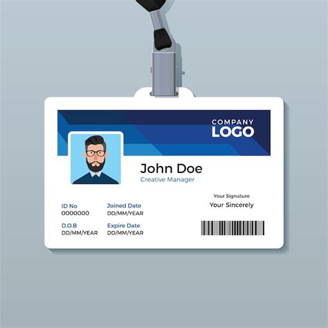 Modèle de conception de badge d'identité de bureau | Vecteur Premium