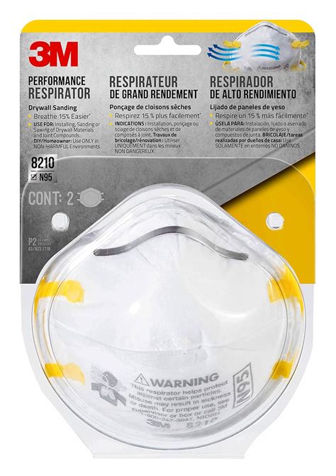 3M Performance Particulate Respirator 8210 for Drywall Sanding, Sawing ...