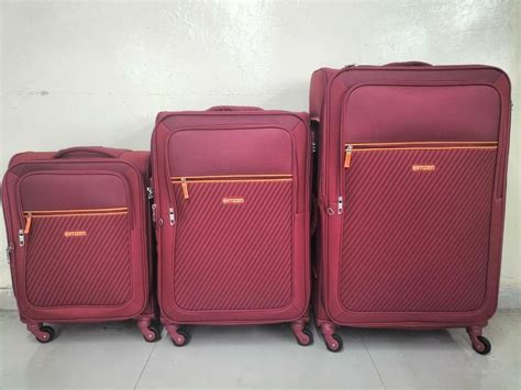 Striped Explorer Trolley Suitcase with Quick Access Compartments & Dur ...