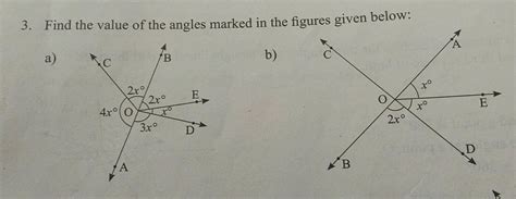 3. Find the value of the angles marked in the figures given below ...