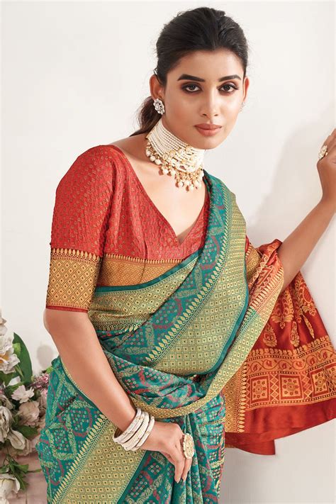 Buy Carolina Blue Patola Saree online-Karagiri