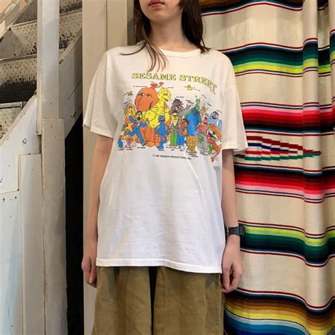 80's Tultex USA製 'SESAMI STREET' all characters | palette used clothing