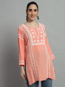 fch Women Chikan Embroidery Straight Kurta - Buy fch Women Chikan ...