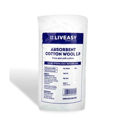 Liveasy Surgicals Absorbent Cotton Wool 500g - Cureka