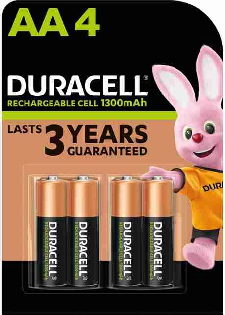 Duracell Rechargeable AA 1300mAh Batteries (Pack of 4) – Indian Hobby ...