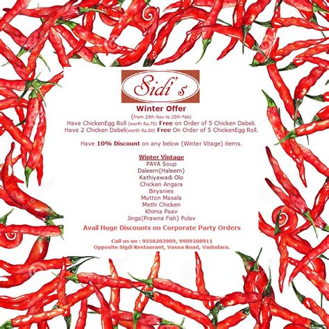 Menu at Sidi's Chicken Dabeli, Vadodara