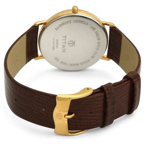 Buy Online Titan Nebula Vintage 18k Gold Analog Leather Strap Watch for ...