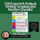 CSI Argument/Analysis Writing Template and Revision Checklist (6-12)