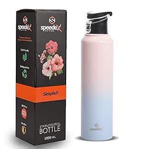 Speedex Stainless Steel Water Bottle 1 Litre, Water Bottles for Fridge ...