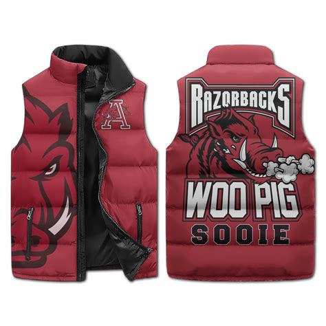 Arkansas Razorbacks Puffer Sleeveless Jacket: Woo Pig Sooie ...