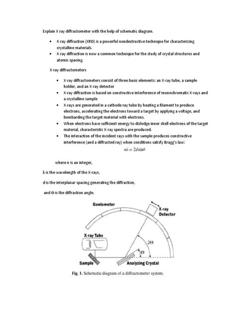 Explain X Ray Diffractometer With The Help of Schematic Diagram | PDF ...