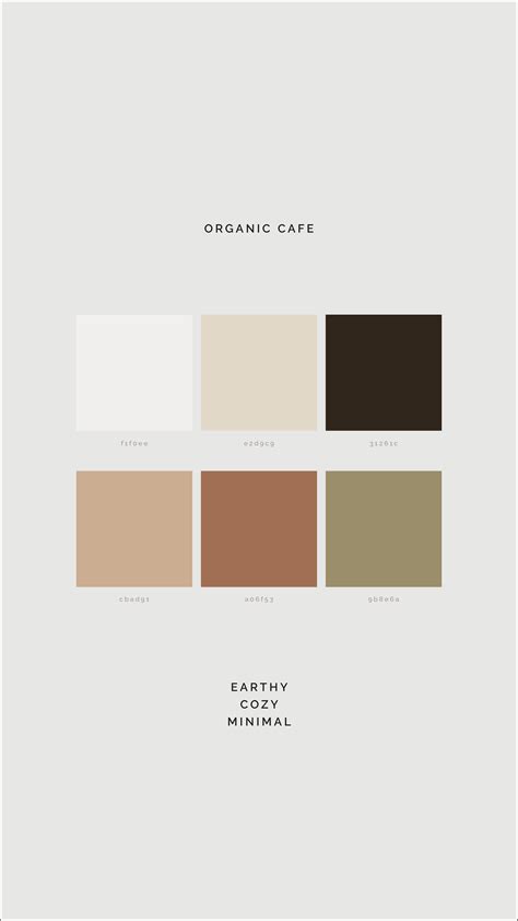 Color Palette for Organic Cafe, Coffee Shop, Earthy, Cozy, Minimal ...