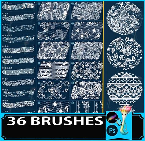 ArtStation - 36 Lace & Tulle Fabric Brushes for Photoshop and Procreate ...