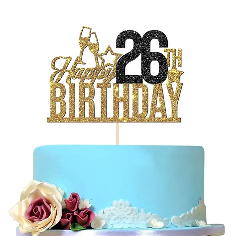 Happy 26th Birthday Cake Topper - Twenty six-year-old Cake Topper, 26th ...