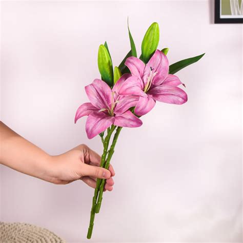 Artificial Single Lily Stem Dark Pink Set Of 2 Online - Premium ...