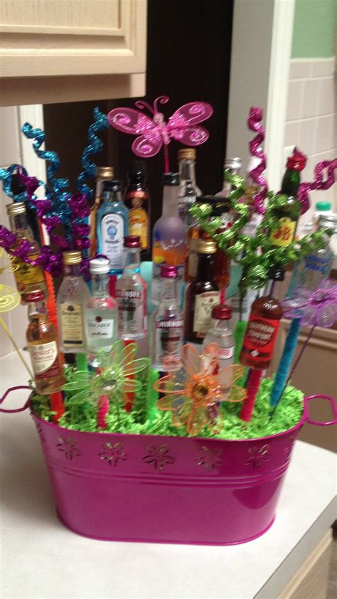 Shot Bouquet made from small bottles of alcohol. | Alcohol gifts, Shot ...