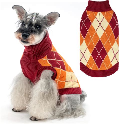 Amazon.com : KOOLTAIL Fall Dog Sweater, Knit Turtleneck Cold Weather ...