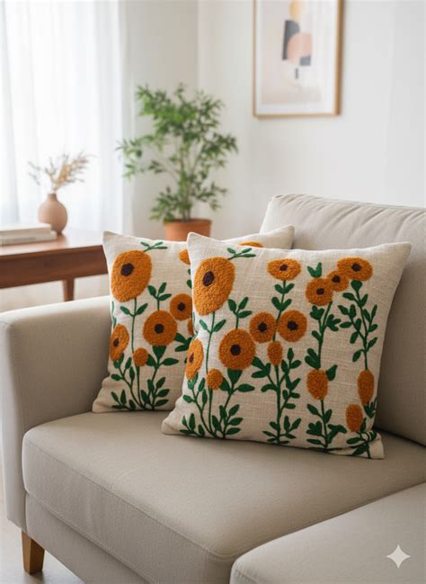 Elegant Designer Cushion Covers – Soft & Durable with Beautiful Floral ...
