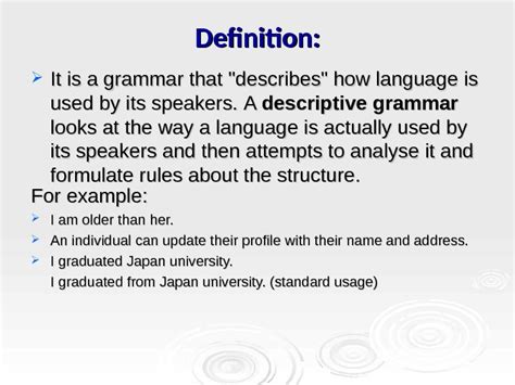 Image result for Example of Descriptive Grammar