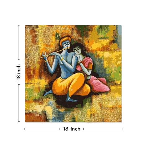 Radha Krishna Canvas Wall Painting | Cotton Stretched Canvas – Rangoli