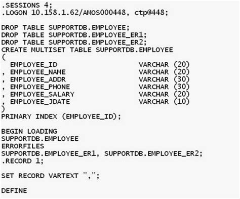 Image result for CLI Sample Program Teradata