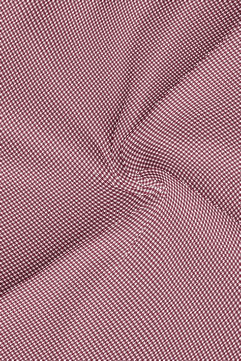 White and Maroon Gingham Checks Mandarin Collar Cotton Shirt – kollercut