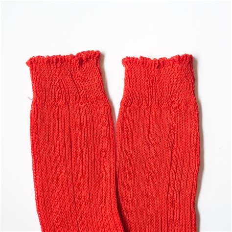 R&D.M.Co- no.6726d LINE RIB STITCH SOCKS Red | Cieloazulmat