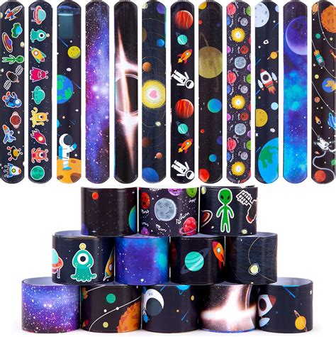 Amazon.com: MCPINKY Slap Bracelets, 48PCS Kids Slap Wristbands with UFO ...