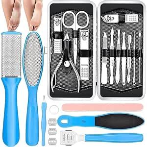 Pedicure Kits - Callus Filer for Feet, 23 in 1 Professional Manicure ...