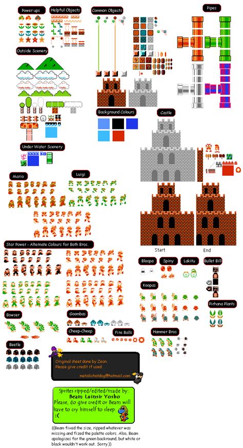 Super Mario World Map Sprites