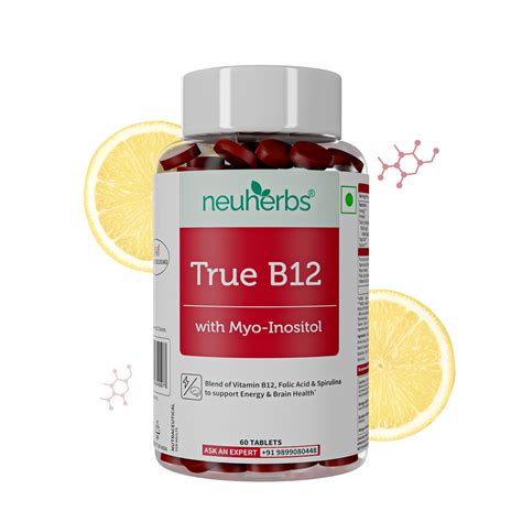 Plant-Based True Vitamin B12 Tablets For Energy & Brain - neuherbs