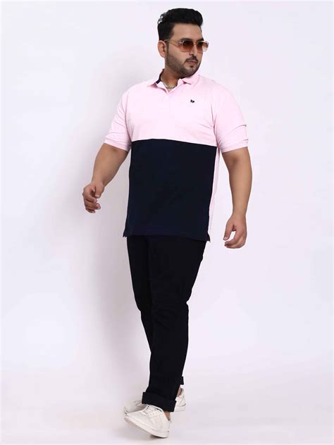 Pink and Navy Striped Plus Size Polo T-shirt – Unstandard clothing