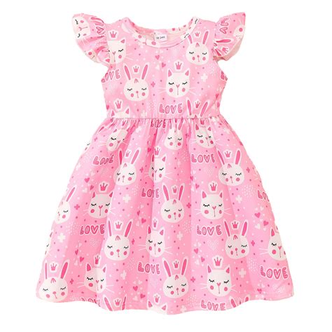 LUOGENLI Baby Girls' Dresses 0-3 Months Toddler Girls Fly Sleeve ...