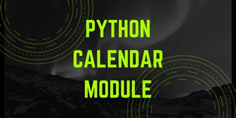 Python Calendar 的图像结果