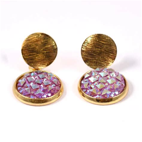 Geometry Purple Starry Sky Crystal Gold Drop Earrings | Salty – Salty ...