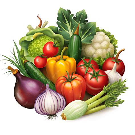 Fresh Vegetables Clip Art Colorful Produce Illustration, Vegetable ...