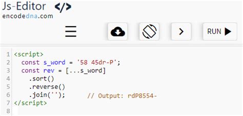 How to sort a string in reverse order in JavaScript