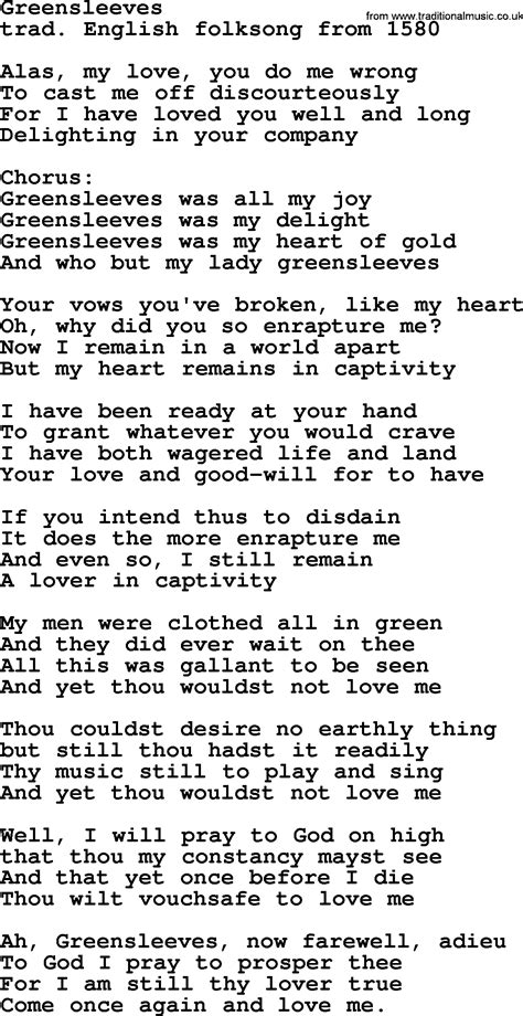 Greensleeves, by The Byrds - lyrics with pdf