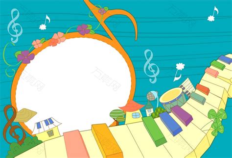 矢量卡通儿童音乐教育背景素材背景素材图片下载-万素网