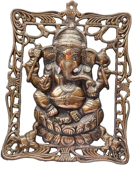Buy Wall Hanging Ganesh Plate for Home Entrance Metal Ganesh Plate for ...