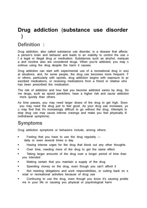 Drug addiction (Substance use disorder ) - DrugTaddictionT ...
