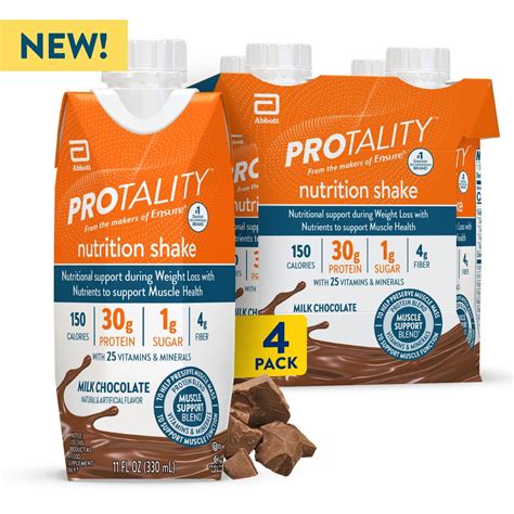 PROTALITY Protein Milk Chocolate Nutrition Shake I 4 Pack - Walmart.com