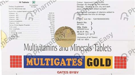 Buy Multigates Gold Strip Of 10 Tablets Online at Flat 15% OFF | PharmEasy