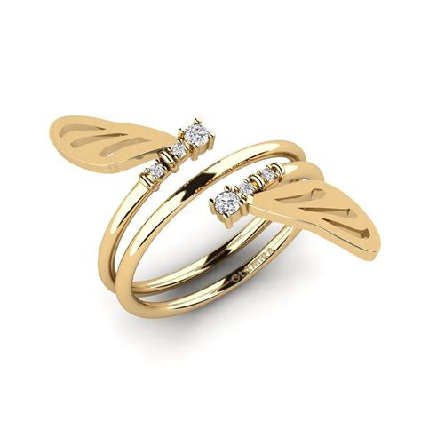 Order GLAMIRA Ring Navva in Round cut 0.06 Carat 14ct Yellow Gold Lab ...