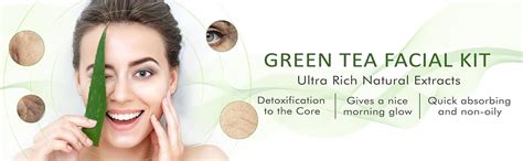 NutriGlow Green Tea Facial Kit 5-Pieces Skin Care Set For Deep ...