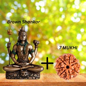DARIDRA BHANJAN Bholenath Mahadev Murti With 7 Mukhi Rudraksha | Shiva ...
